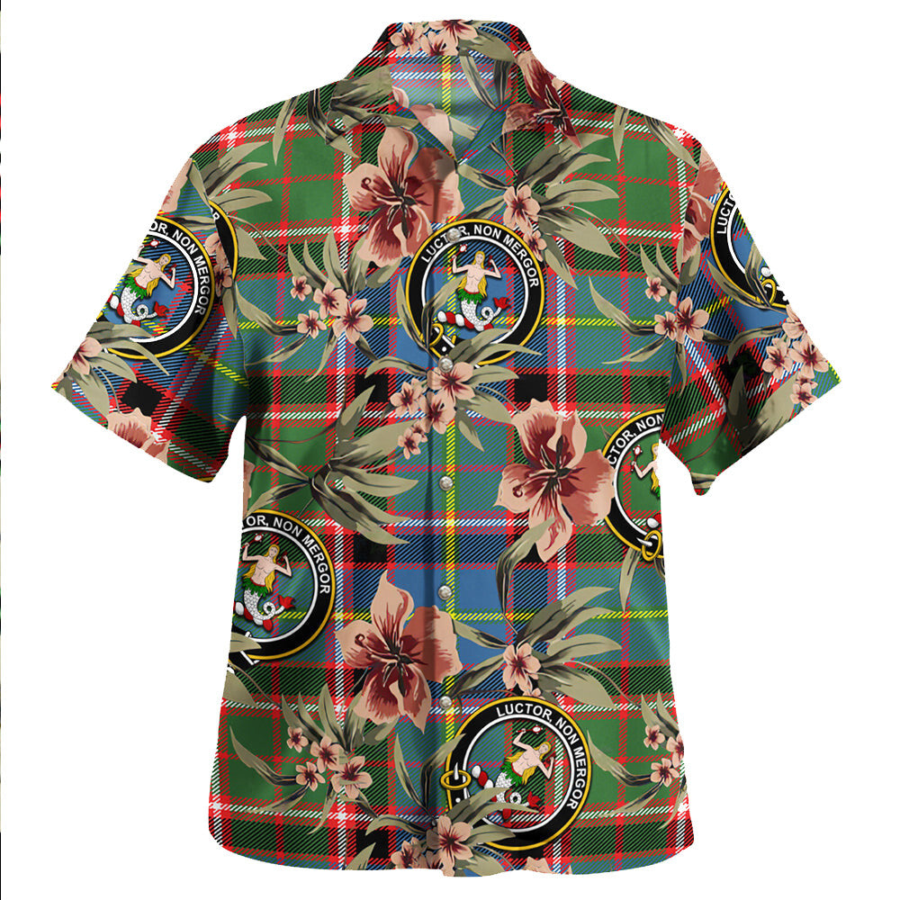 Clan Glass Tartan Crest Badge Aloha Hawaiian Shirt Tropical Old Style YW44 Glass Tartan Tartan Today