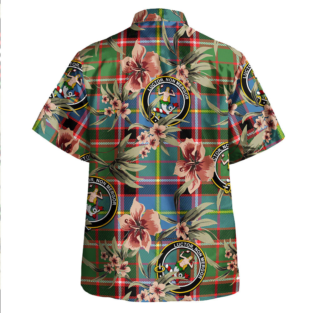 Clan Glass Tartan Crest Badge Aloha Hawaiian Shirt Tropical Old Style YW44 Glass Tartan Tartan Today