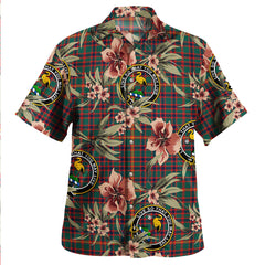 Clan Hall Modern Tartan Crest Badge Aloha Hawaiian Shirt Tropical Old Style SC19 Hall Modern Tartan Tartan Today