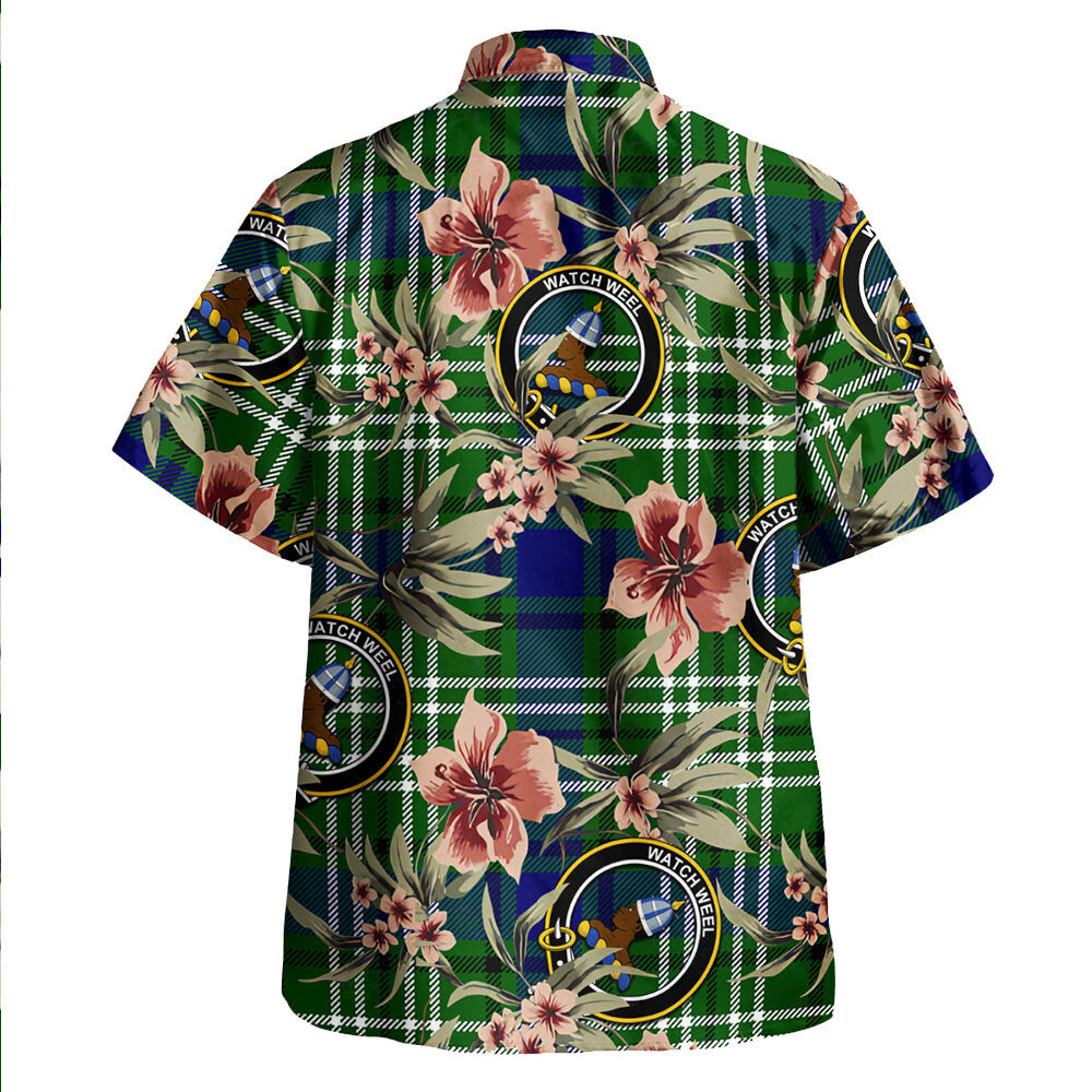 Clan Haliburton Tartan Crest Badge Aloha Hawaiian Shirt Tropical Old Style HL60 Haliburton Tartan Tartan Today