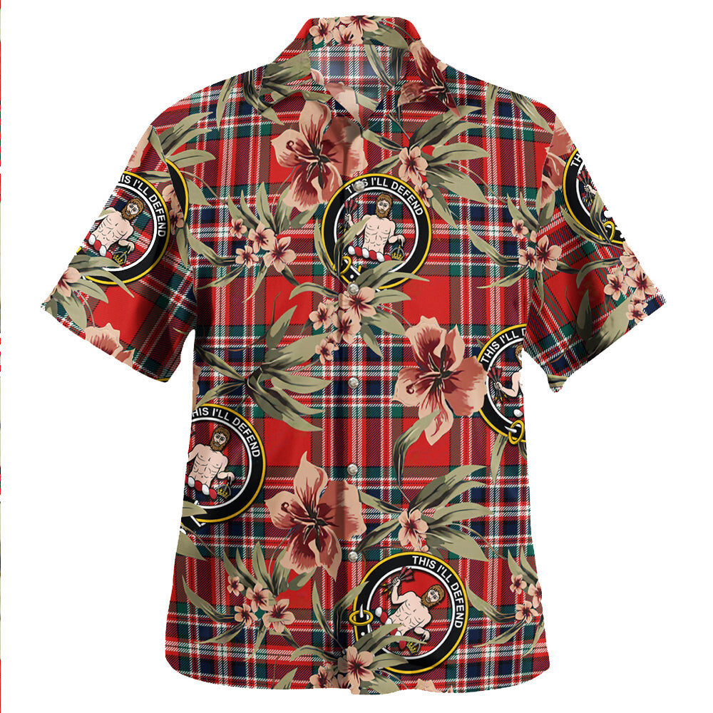 Clan MacFarlane Red Modern Tartan Crest Badge Aloha Hawaiian Shirt Tropical Old Style OA57 MacFarlane Red Modern Tartan Tartan Today