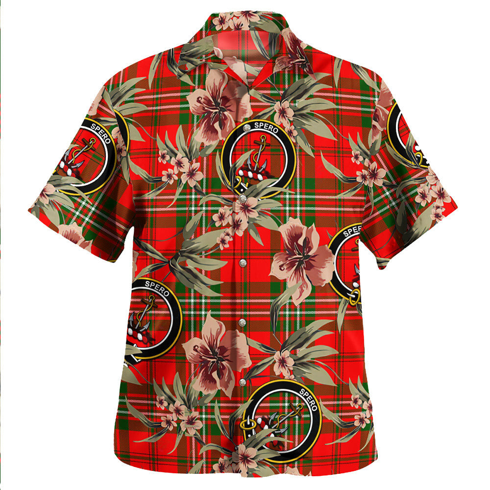 Clan Langlands Tartan Crest Badge Aloha Hawaiian Shirt Tropical Old Style AY66 Langlands Tartan Tartan Today