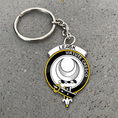 Clan Leask Tartan Crest Keychain