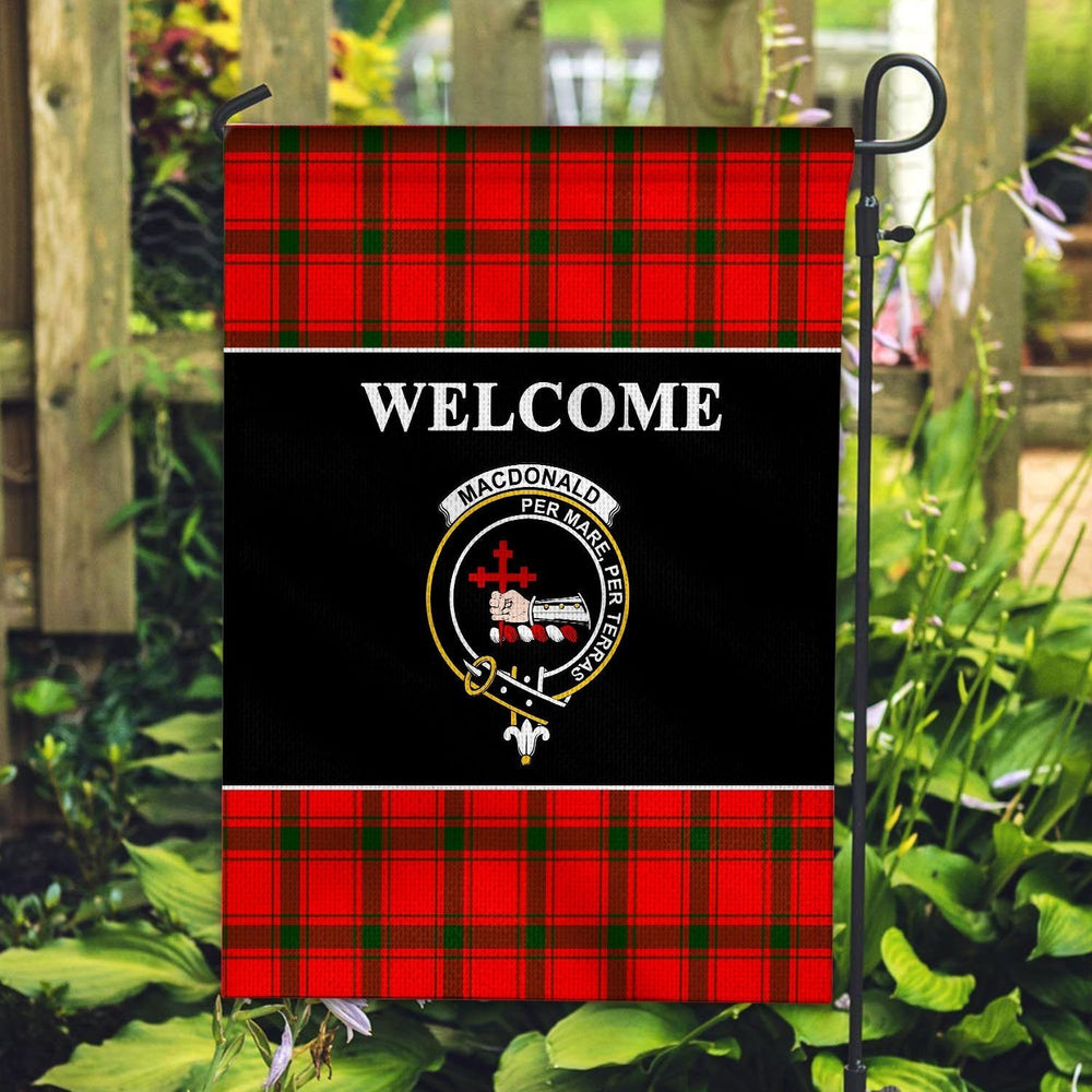Clan MacDonald (of Sleat) Tartan Crest Black Garden Flag DD88 Clan MacDonald Tartan Today