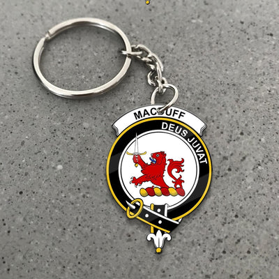 Clan MacDuff Tartan Crest Keychain
