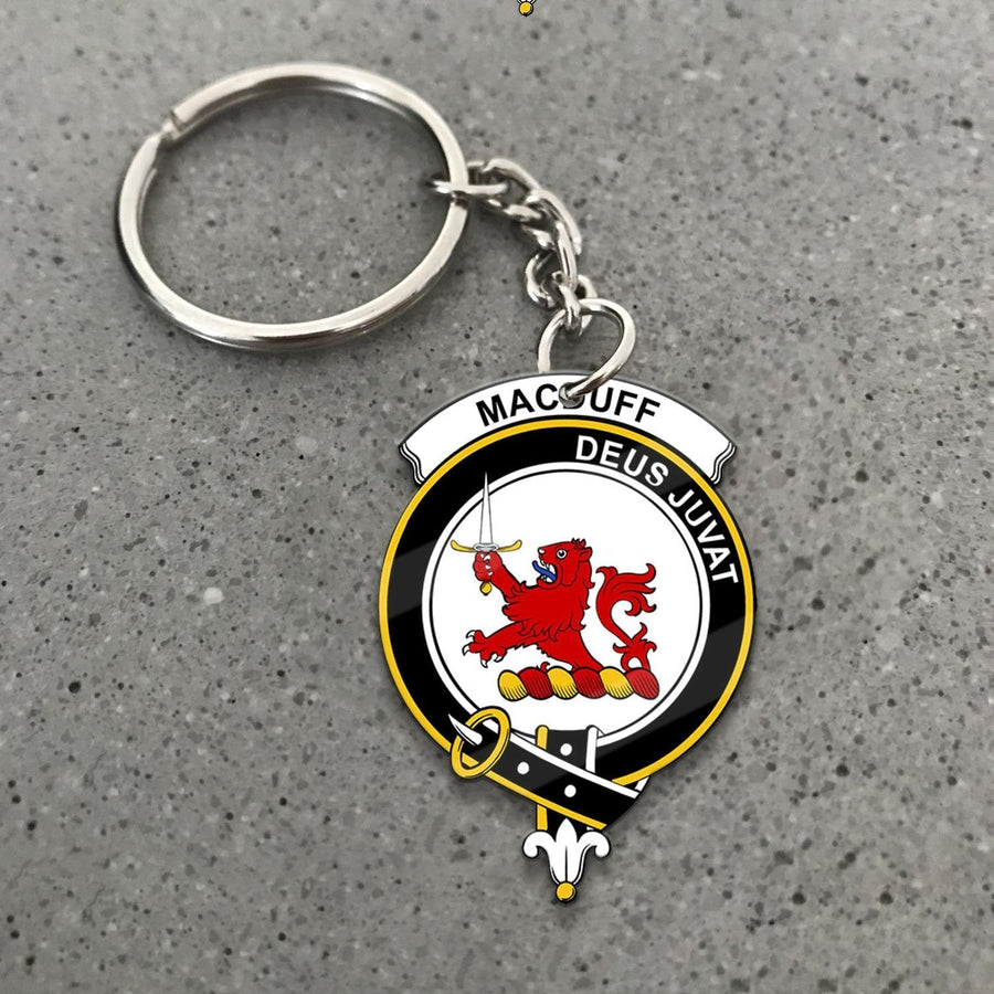 Clan MacDuff Tartan Crest Keychain