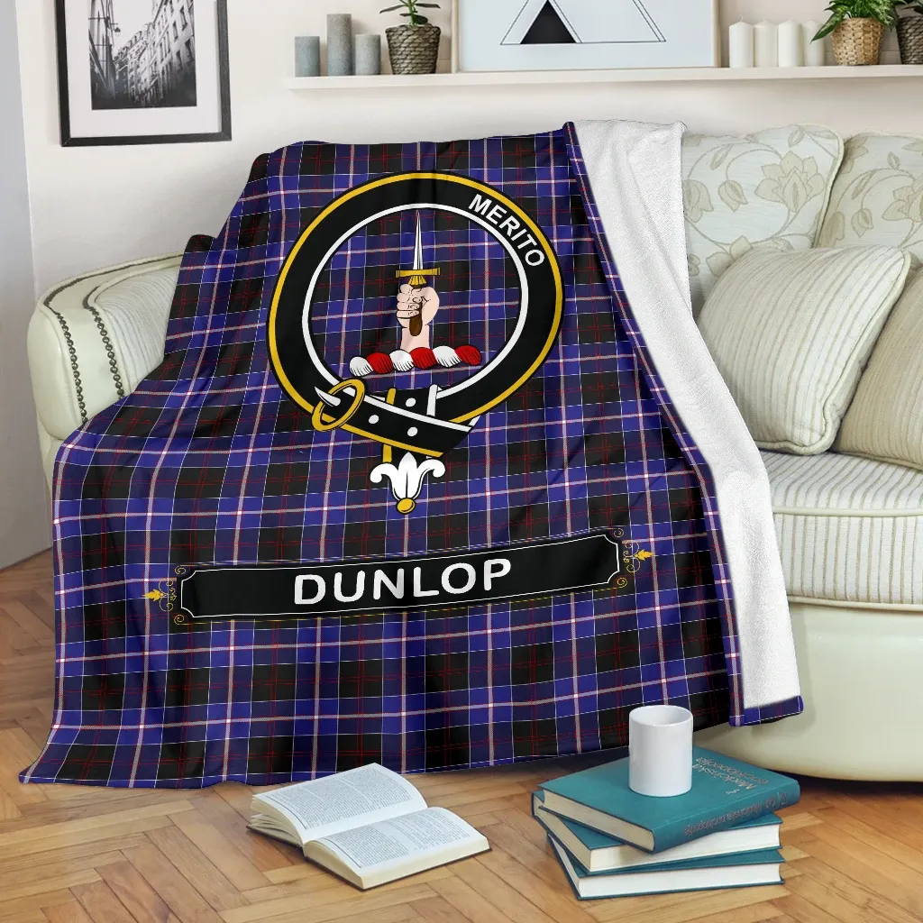 Clan Dunlop Tartan Crest Blanket 3 Sizes XF99 Clan Dunlop Tartan Today
