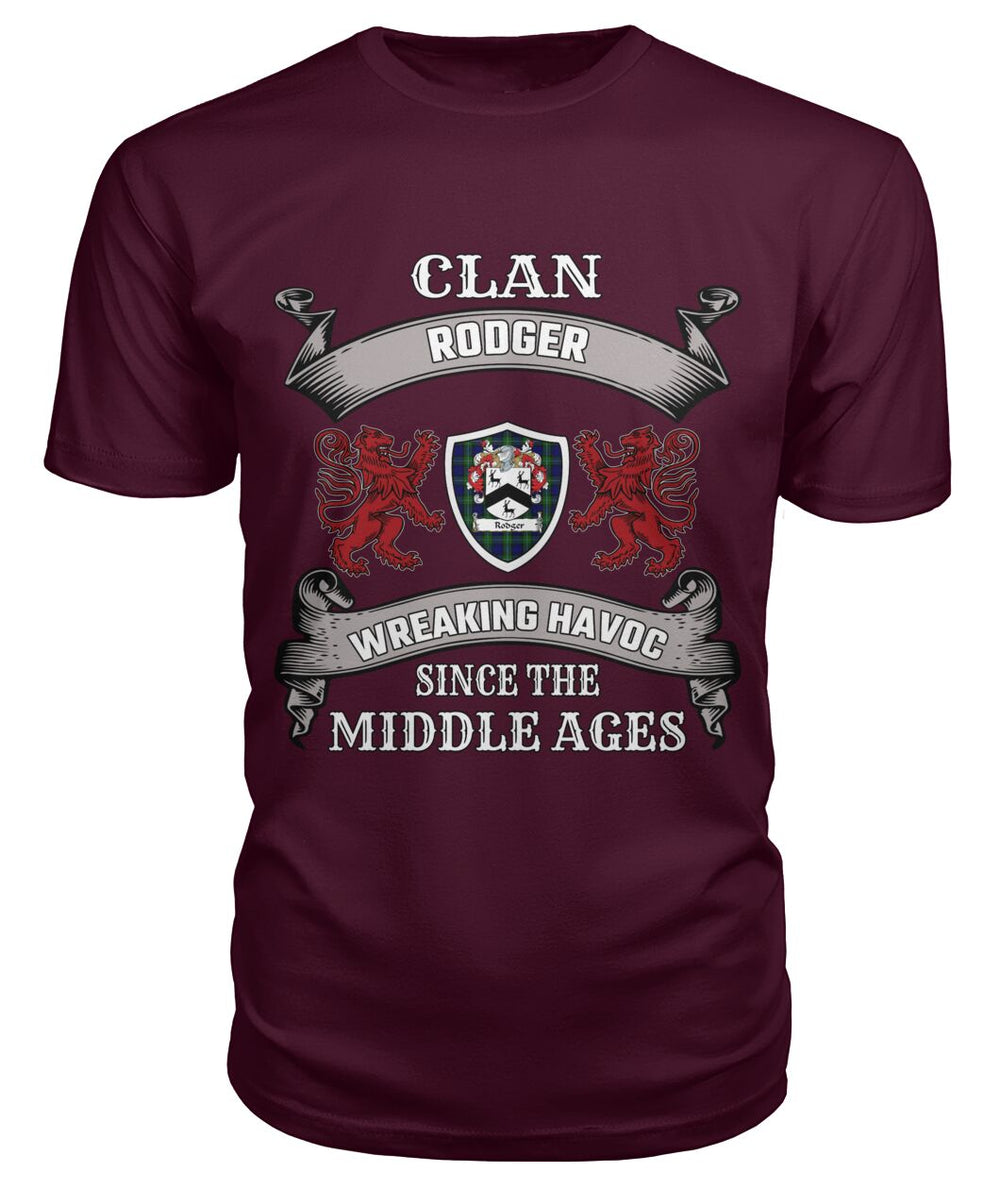 Clan Rodger Tartan 2D T-ShirtJF79 Rodger Tartan 2D T-Shirt Tartan T-Shirt Maroon S Rodger Tartan 2D T-Shirt