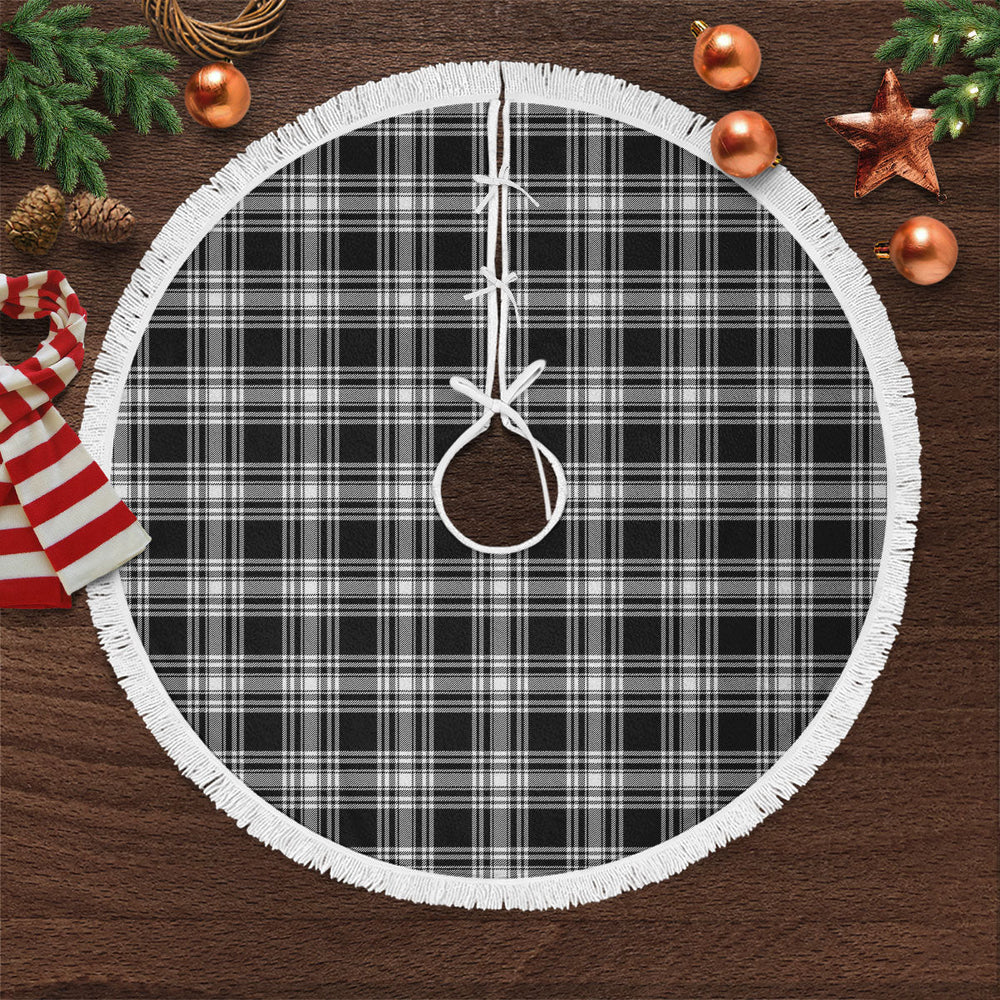 Clan Menzies Black _ White Modern Tartan Christmas Tree Skirt OA59 Menzies Black _ White Modern Tartan Tartan Christmas