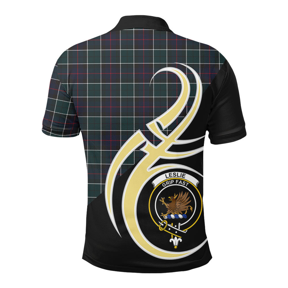 Clan Leslie Hunting Modern Tartan Polo Shirt - Believe In Me Style QU76 Leslie Hunting Modern Tartan Tartan Polo