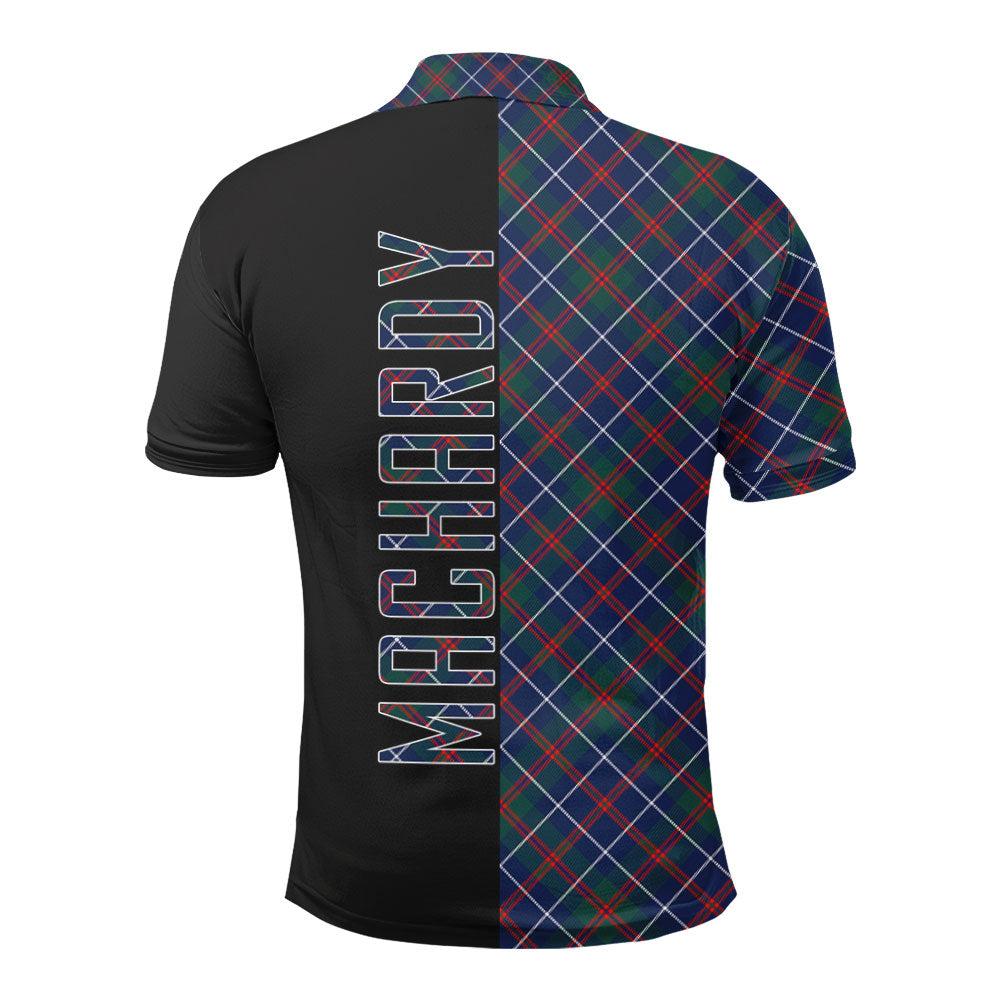 Clan MacHardy Modern Tartan Polo Shirt Half of Me - Cross Style FH43 MacHardy Modern Tartan Tartan Polo