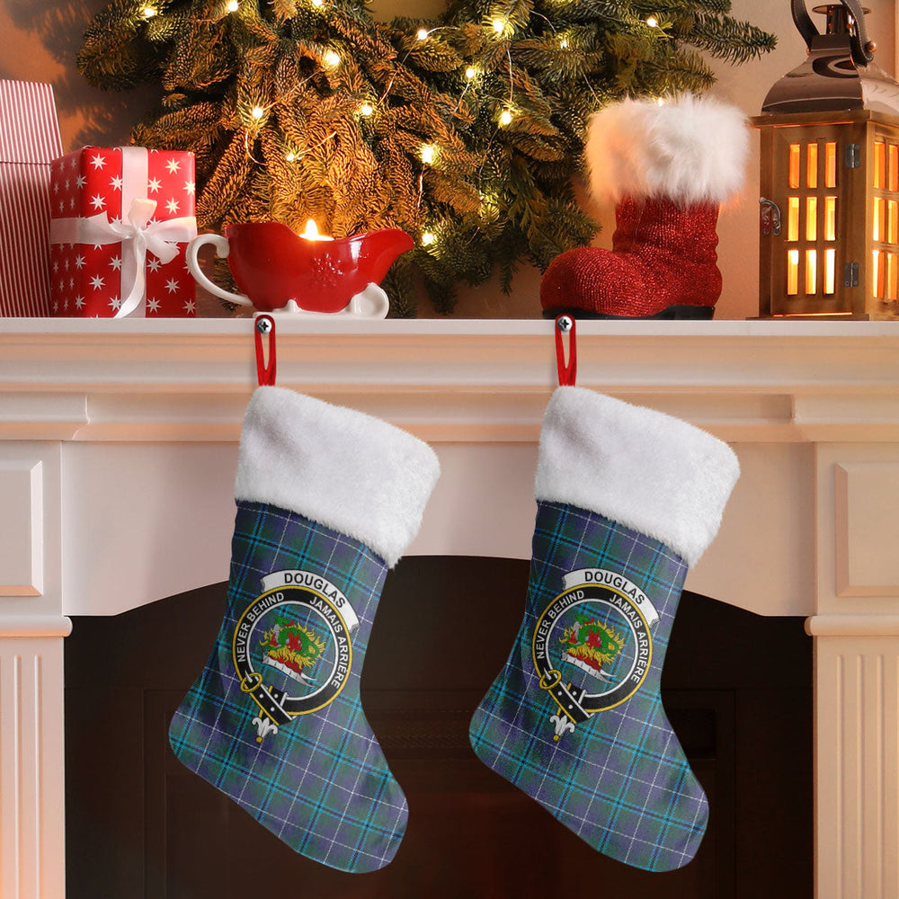 Clan Douglas Modern Tartan Crest Christmas Stocking ES57 Douglas Modern Tartan Tartan Stocking