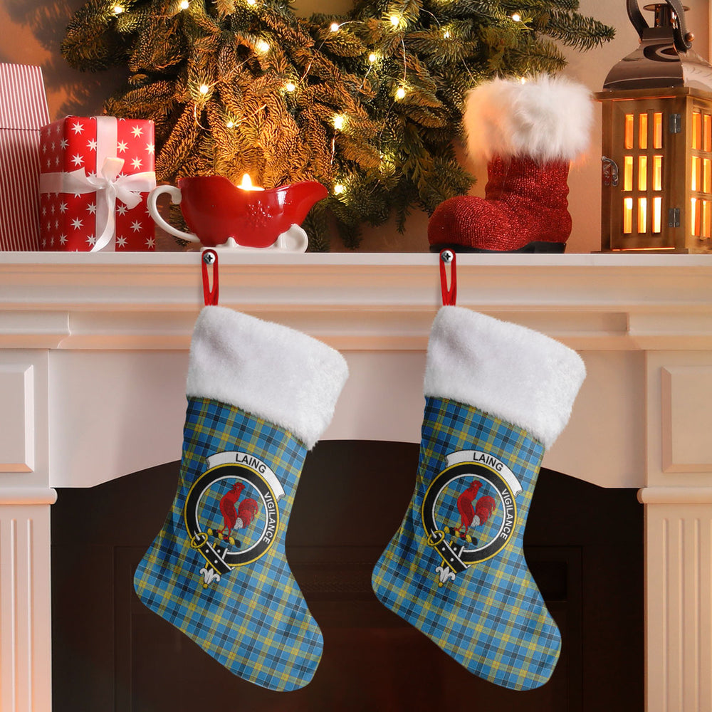 Clan Laing Tartan Crest Christmas Stocking HB34 Laing Tartan Tartan Stocking