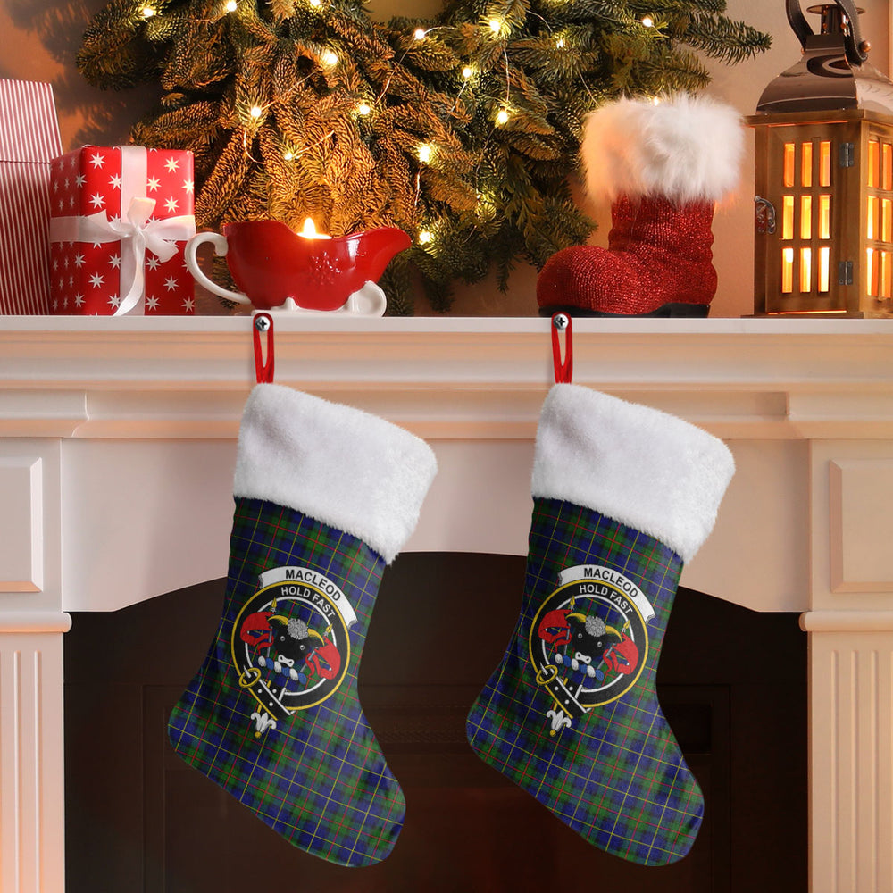 Clan MacLeod of Harris Modern Tartan Crest Christmas Stocking SA55 MacLeod of Harris Modern Tartan Tartan Stocking