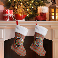 Clan Morrison Red Ancient Tartan Crest Christmas Stocking AU58 Morrison Red Ancient Tartan Tartan Stocking