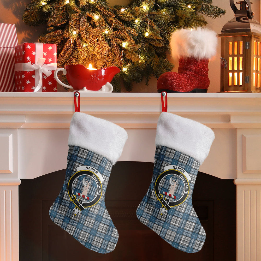 Clan Napier Modern Tartan Crest Christmas Stocking WR11 Napier Modern Tartan Tartan Stocking