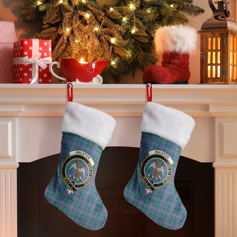 Clan Ralston Tartan Crest Christmas Stocking CD88 Ralston Tartan Tartan Stocking
