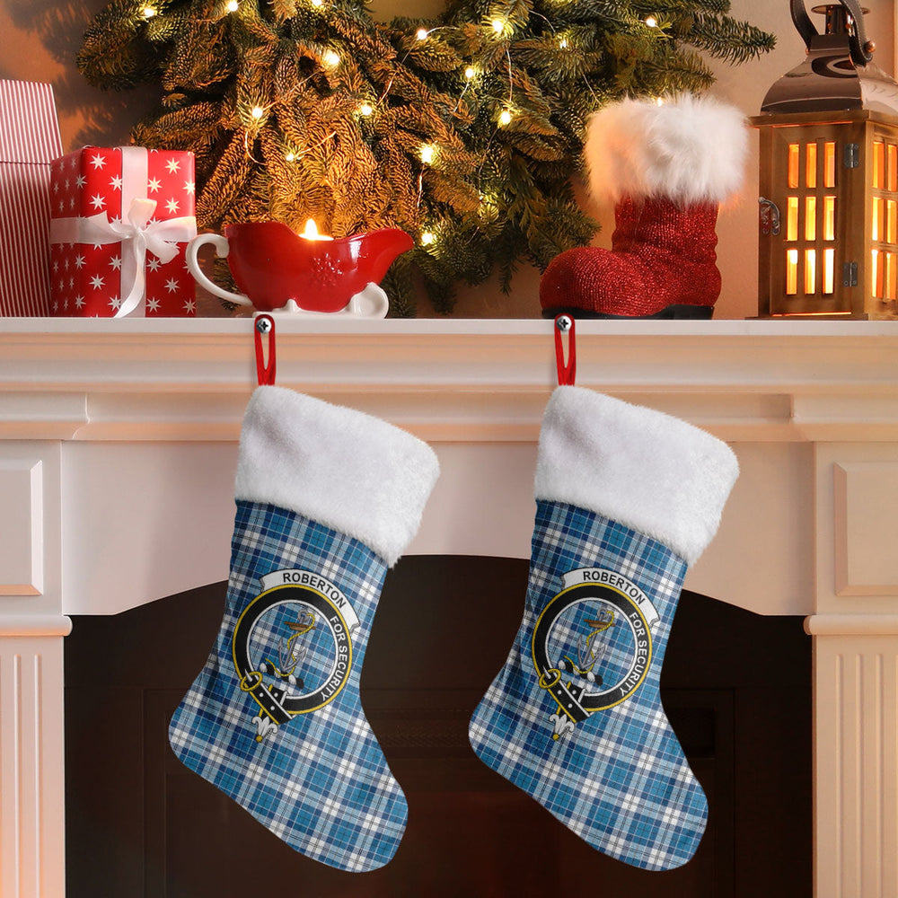 Clan Roberton Tartan Crest Christmas Stocking EW16 Roberton Tartan Tartan Stocking