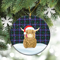 Clan Guthrie Modern Tartan Christmas Ceramic Ornament Highland Cows Style RL77 Guthrie Modern Tartan Tartan Ornament