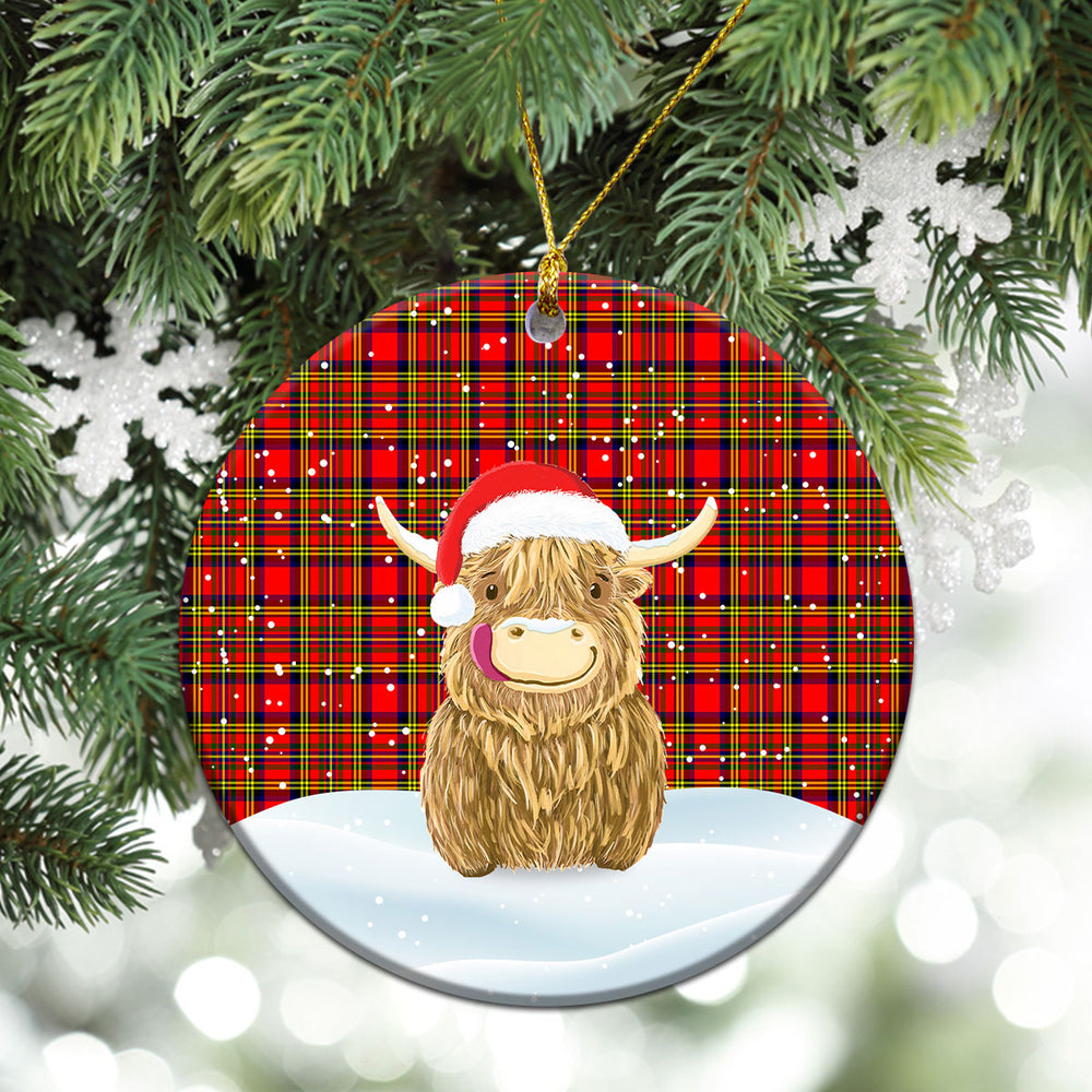 Clan Hepburn Tartan Christmas Ceramic Ornament Highland Cows Style TE61 Hepburn Tartan Tartan Ornament