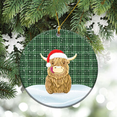 Clan MacDonald Lord of the Isles Hunting Tartan Christmas Ceramic Ornament Highland Cows Style BC24 MacDonald Lord of the Isles Hunting Tartan Tartan Ornament