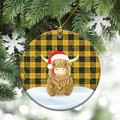 Clan MacLeod of Lewis Ancient Tartan Christmas Ceramic Ornament Highland Cows Style OL36 MacLeod of Lewis Ancient Tartan Tartan Ornament