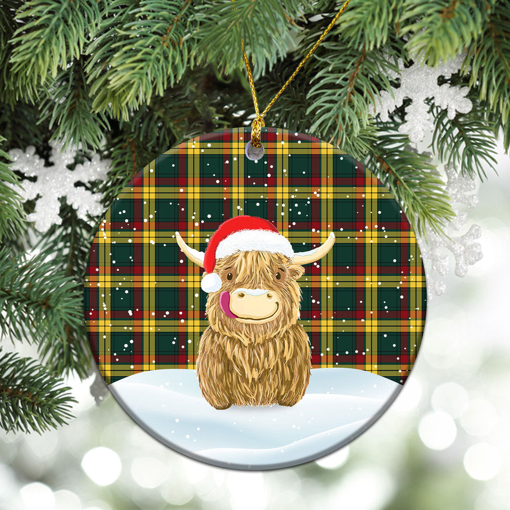 Clan MacMillan Old Modern Tartan Christmas Ceramic Ornament Highland Cows Style GA99 MacMillan Old Modern Tartan Tartan Ornament
