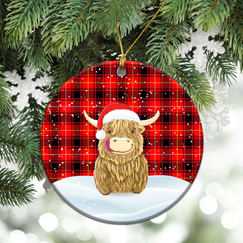 Clan McIvor Tartan Christmas Ceramic Ornament Highland Cows Style ZM63 McIvor Tartan Tartan Ornament