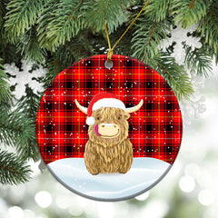 Clan McIvor Tartan Christmas Ceramic Ornament Highland Cows Style ZM63 McIvor Tartan Tartan Ornament