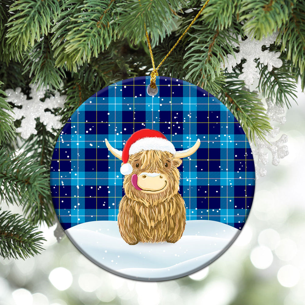 Clan McKerrell Tartan Christmas Ceramic Ornament Highland Cows Style SH78 McKerrell Tartan Tartan Ornament