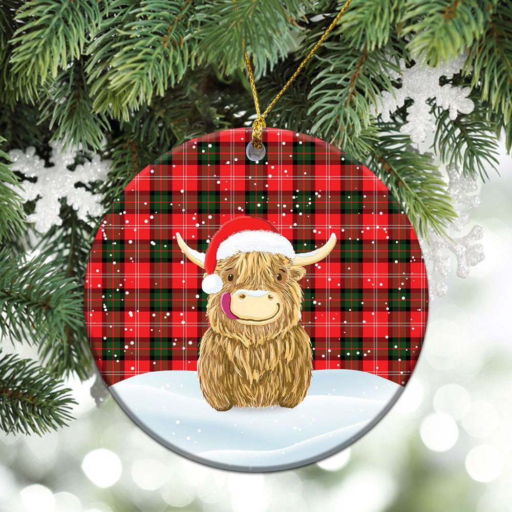 Clan Nesbitt Modern Tartan Christmas Ceramic Ornament Highland Cows Style PN55 Nesbitt Modern Tartan Tartan Ornament