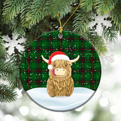 Clan Primrose Tartan Christmas Ceramic Ornament Highland Cows Style EJ36 Primrose Tartan Tartan Ornament