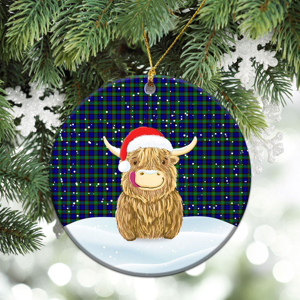 Clan Sempill Modern Tartan Christmas Ceramic Ornament Highland Cows Style XX48 Sempill Modern Tartan Tartan Ornament