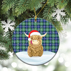 Clan Sutherland Old Ancient Tartan Christmas Ceramic Ornament Highland Cows Style JA87 Sutherland Old Ancient Tartan Tartan Ornament