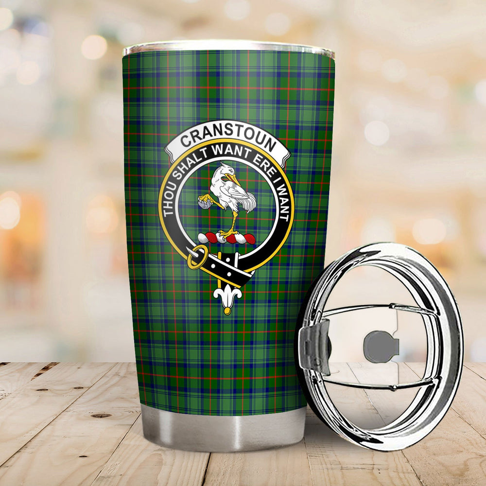 Clan Cranstoun Tartan Crest Tumbler AY24 Clan Cranstoun Tartan Today