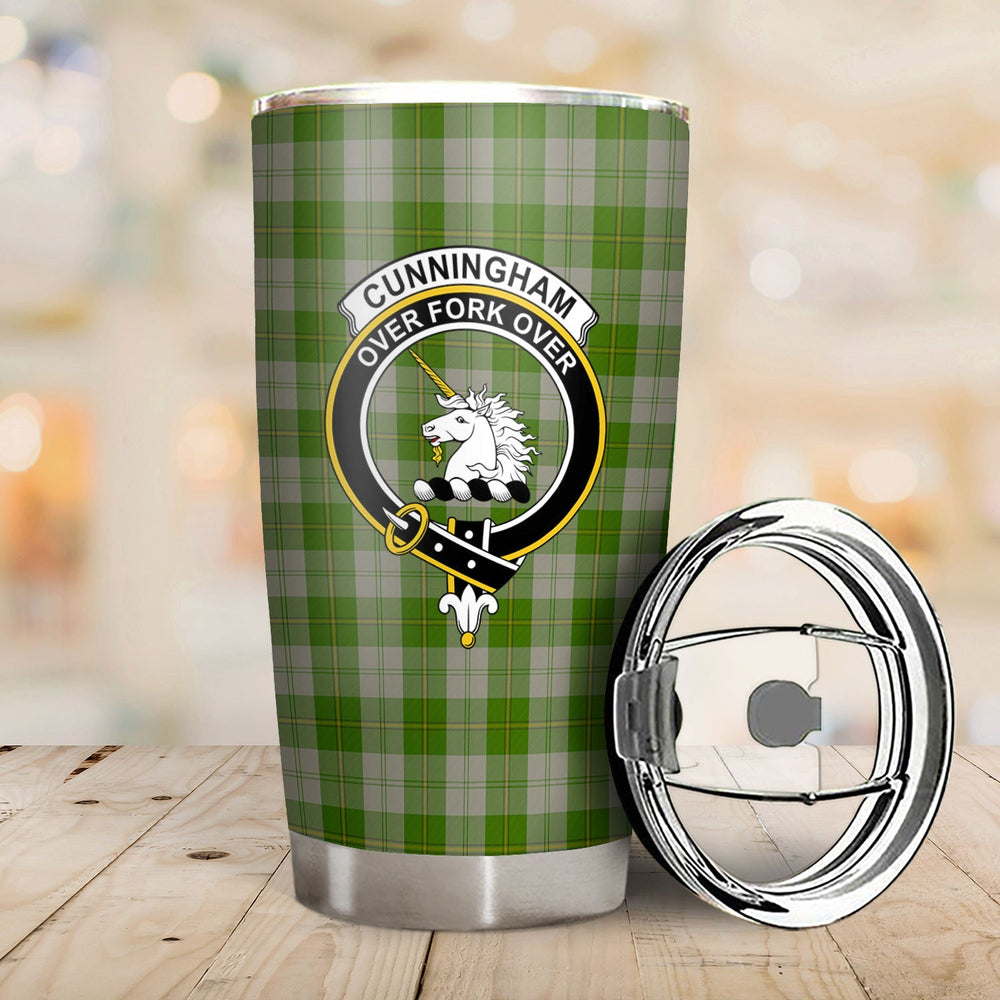 Clan Cunningham Dress Green Dancers Tartan Crest Tumbler BQ51 Clan Cunningham Tartan Today