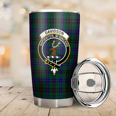 Clan Davidson Modern Tartan Crest Tumbler DP16 Clan Davidson Tartan Today