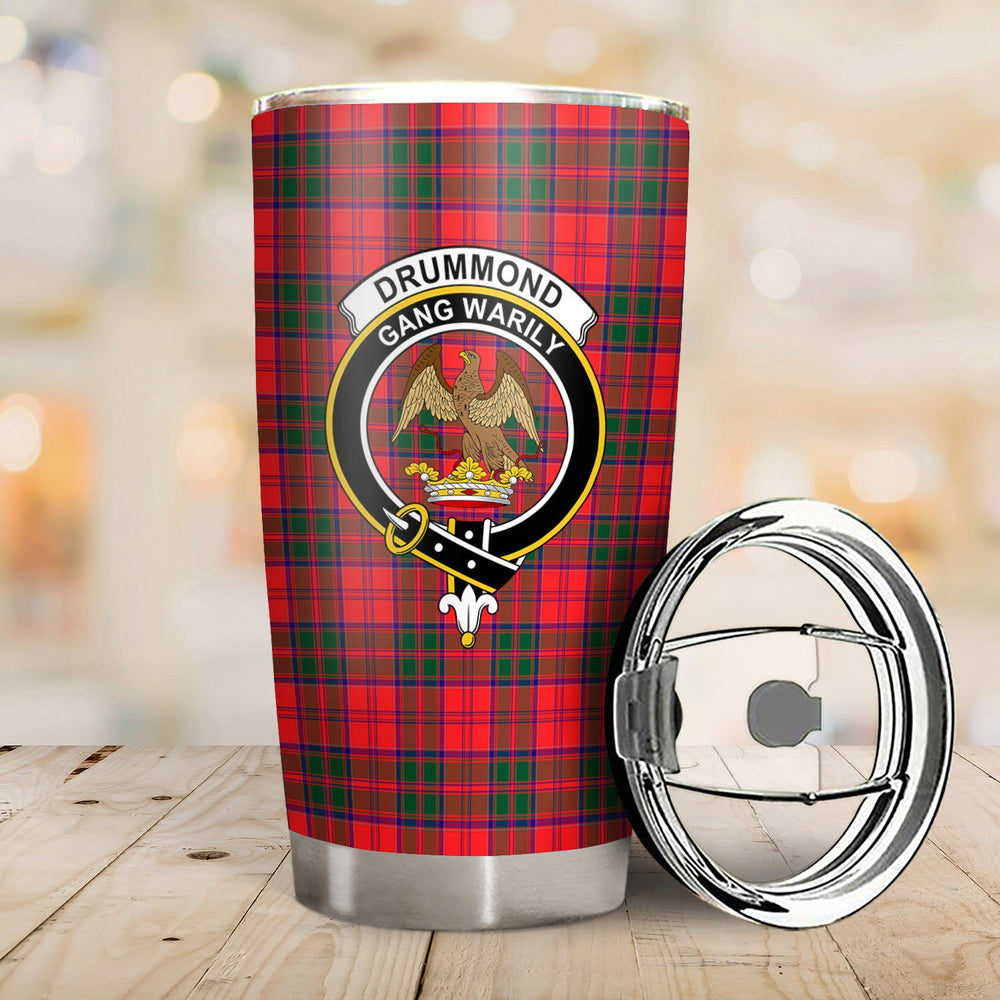 Clan Drummond Modern Tartan Crest Tumbler UX26 Clan Drummond Tartan Today