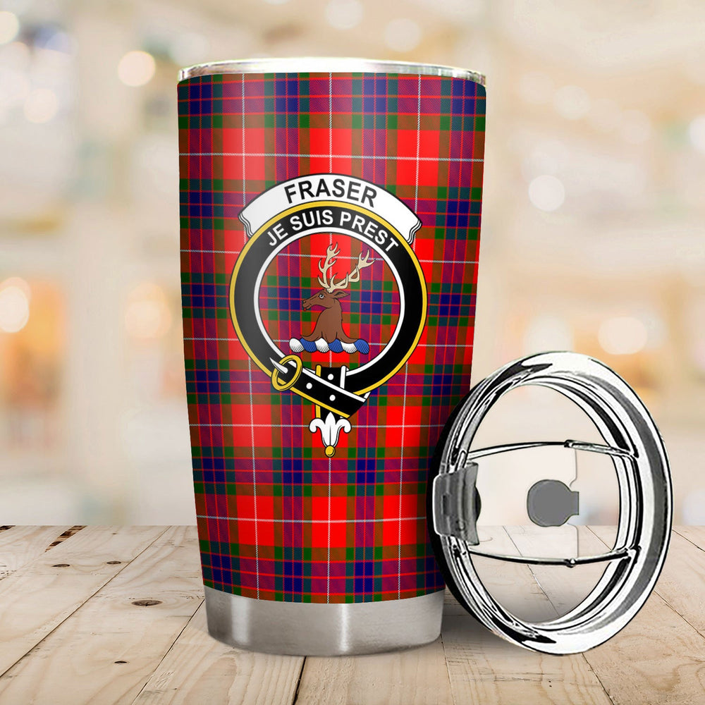 Clan Fraser (of Lovat) Modern Tartan Crest Tumbler IQ40 Clan Fraser Tartan Today
