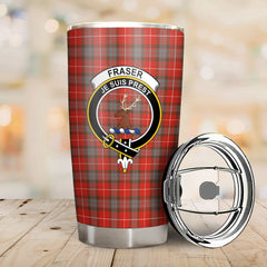 Clan Fraser (of Lovat) Weathered Tartan Crest Tumbler CE35 Clan Fraser Tartan Today