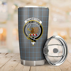 Clan Gladstone Tartan Crest Tumbler CM52 Clan Hall Tartan Today