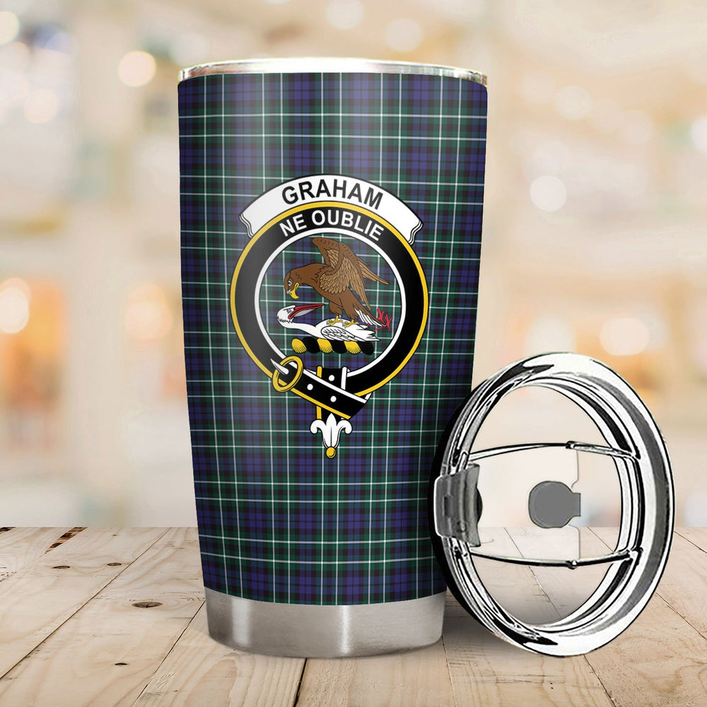 Clan Graham of Montrose Modern Tartan Crest Tumbler JA52 Clan Rose Tartan Today