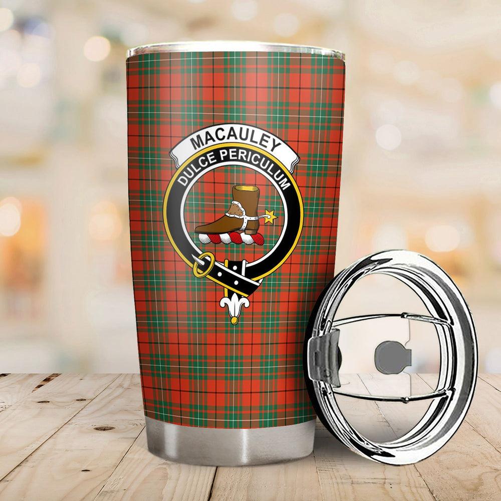 Clan MacAuley Ancient Tartan Crest Tumbler TW73 Clan Hall Tartan Today