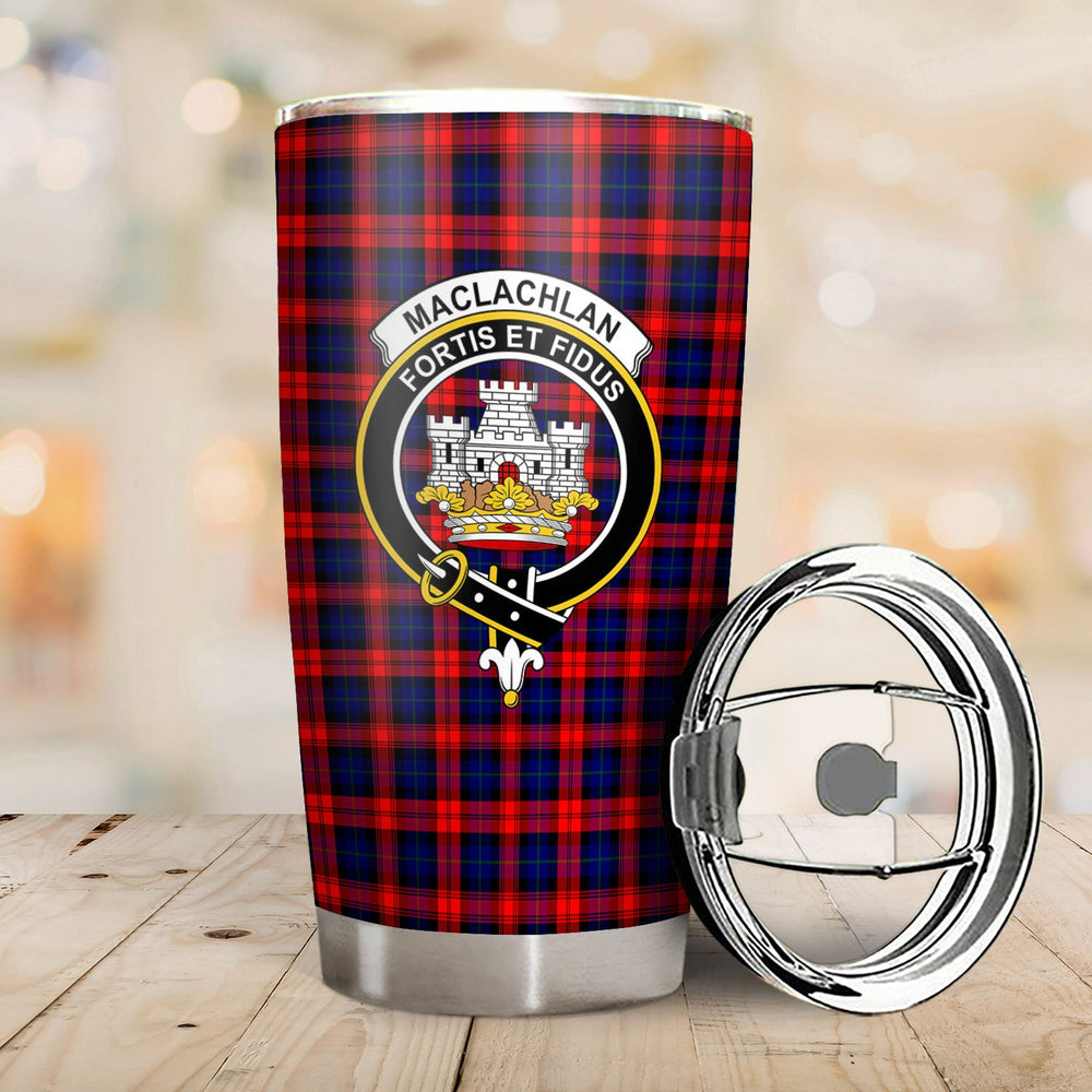 Clan MacLachlan Modern Tartan Crest Tumbler WS32 Clan Hall Tartan Today