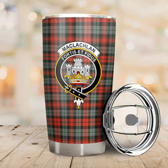 Clan MacLachlan Weathered Tartan Crest Tumbler NE50 Clan Hall Tartan Today