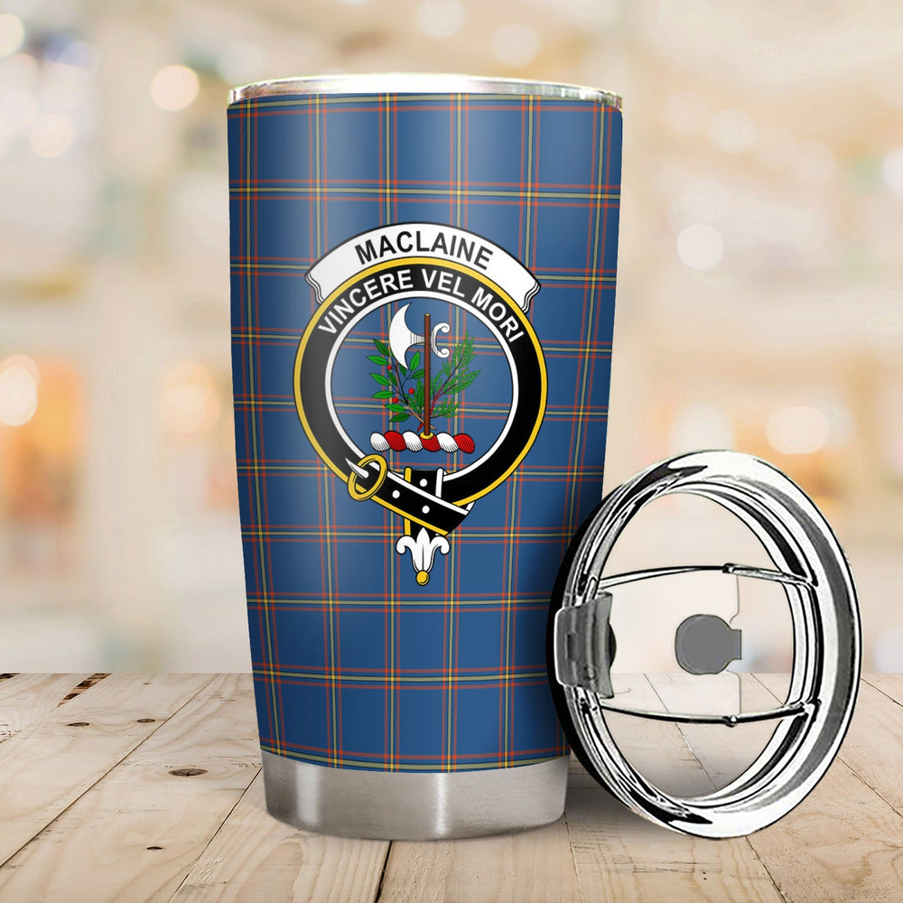 Clan MacLaine of Loch Buie Hunting Ancient Tartan Crest Tumbler MY15 Clan Hall Tartan Today