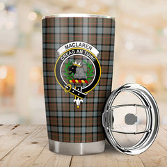 Clan MacLaren Weathered Tartan Crest Tumbler EC57 Clan Hall Tartan Today