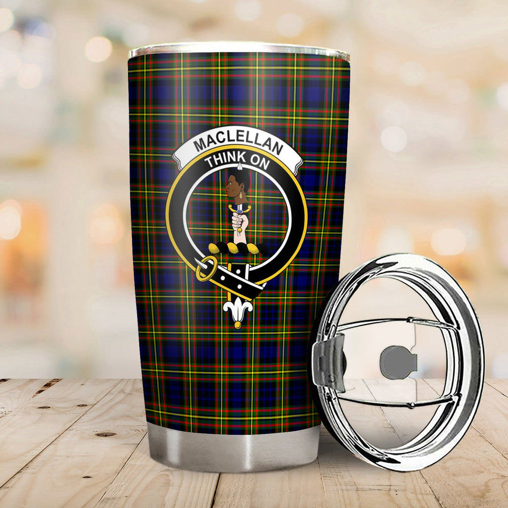 Clan MacLellan Modern Tartan Crest Tumbler FK36 Clan Hall Tartan Today