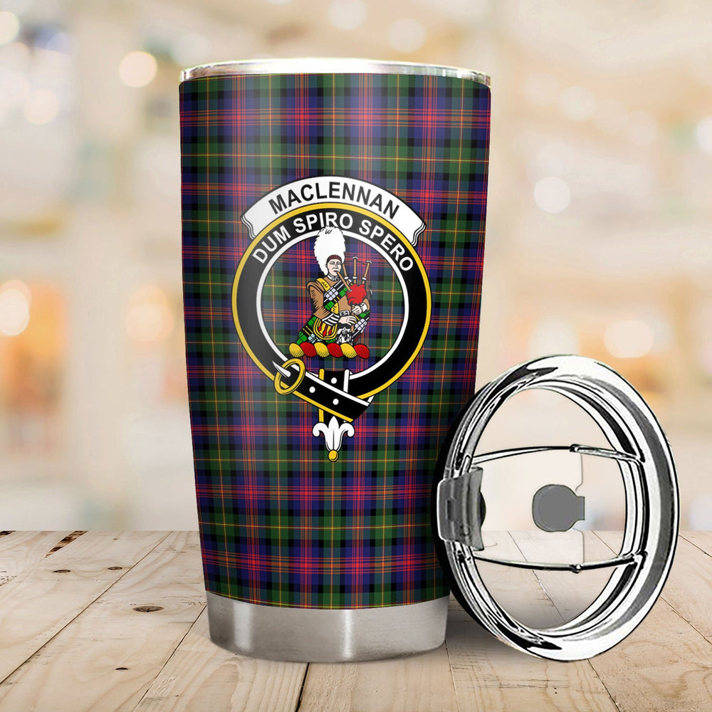 Clan MacLennan Modern Tartan Crest Tumbler RH19 Clan Hall Tartan Today