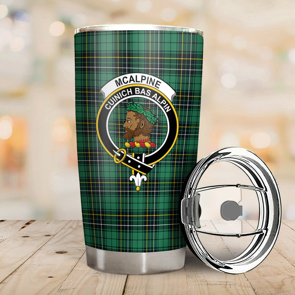 Clan McAlpine Ancient Tartan Crest Tumbler CU15 Clan Hall Tartan Today